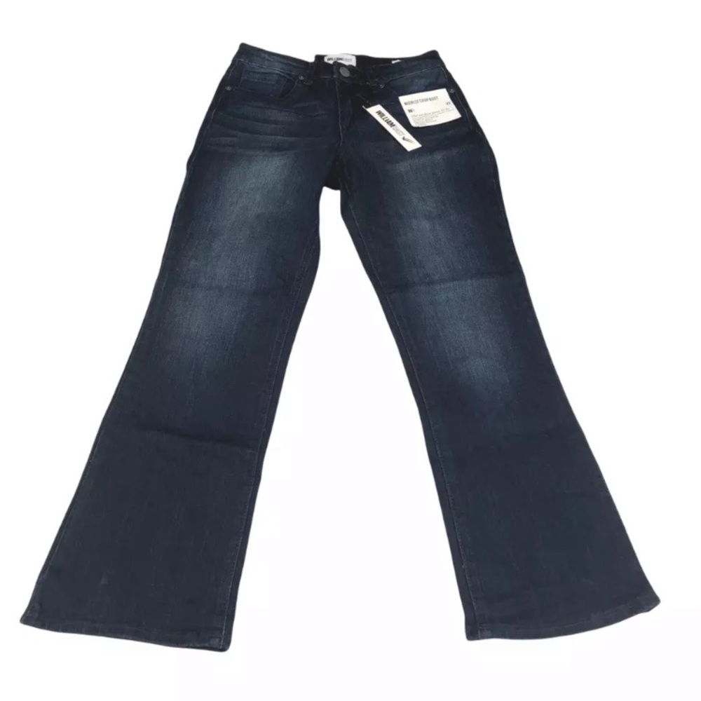 William Rast Women's Mid Rise Crop Boot Cut Jeans Blue Stretch Juniors 25 New